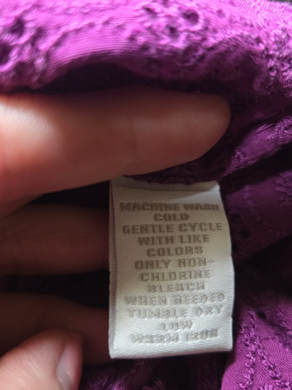 Charter Club Eyelet Knit Tunic - Vibrant Magenta - Picture 9 of 9